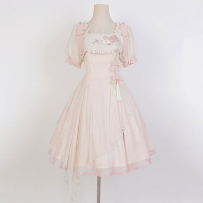 Lace Bow Peach Dress SE22677