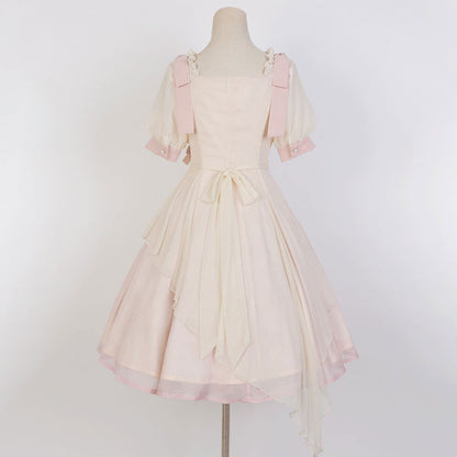 Lace Bow Peach Dress SE22677
