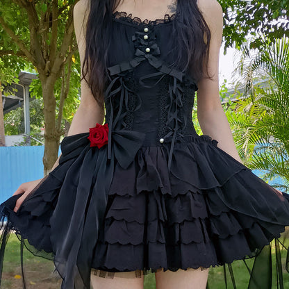 Lace Bow Rose Dress SE22563