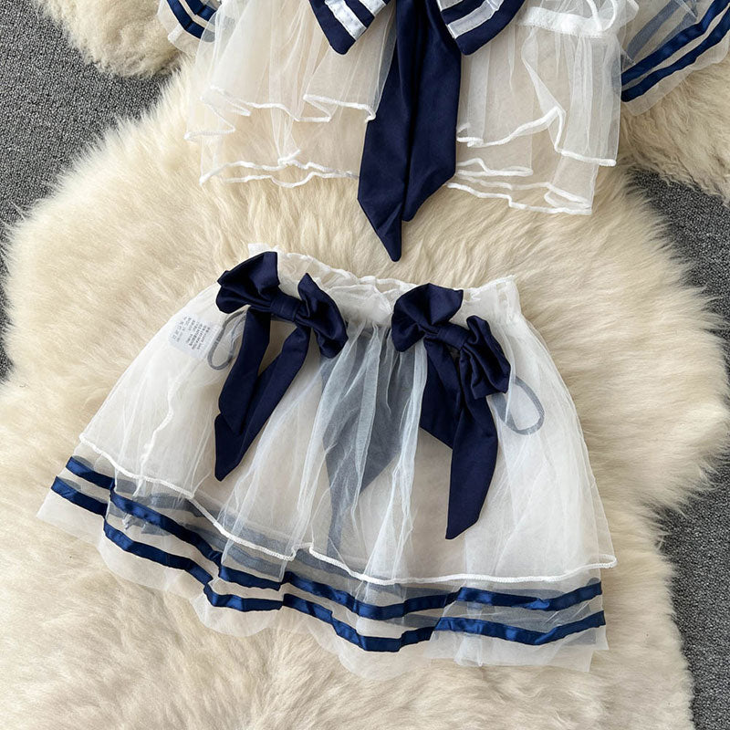 Lace Bow Sailor Suit SE22567