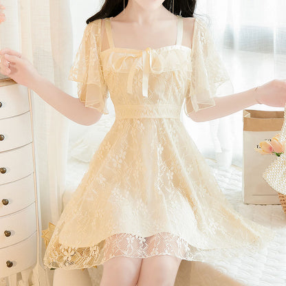 Lace Floral Bow Dress SE22188