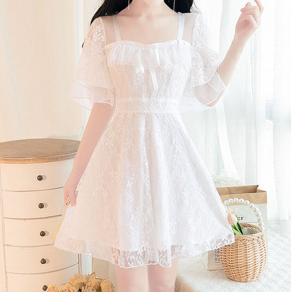 Lace Floral Bow Dress SE22188
