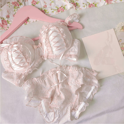 Lace Floral Bow Underwear Set SE21964