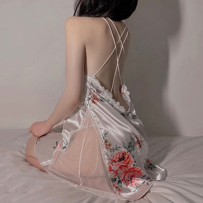 Lace Floral Pajama Dress SE22524