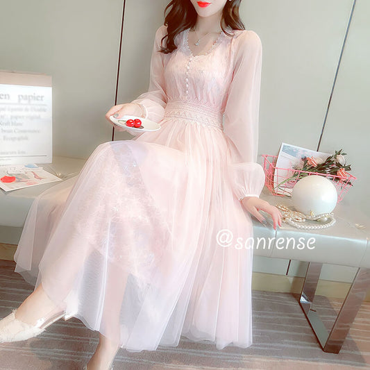 Lace Flower Mesh Dress SE20946