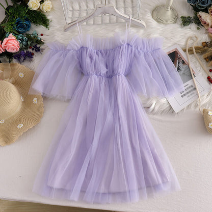 Lace Gauze Sling Dress SE21634