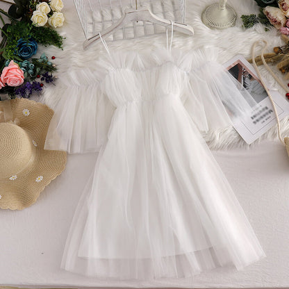 Lace Gauze Sling Dress SE21634
