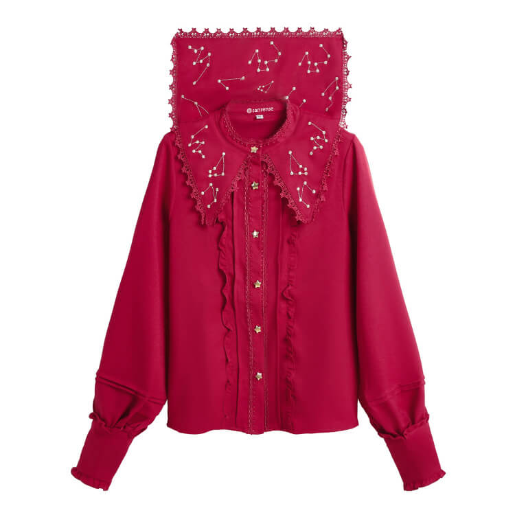 Lace Lolita Embroidered Galaxy Shirt SE21193