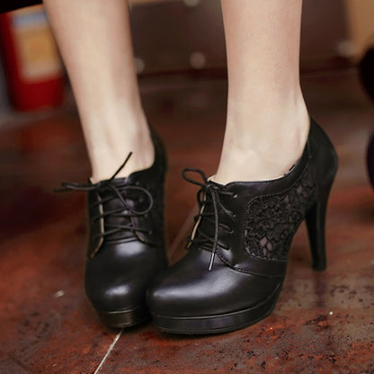 Lace Flower High Heels Shoes SE20267