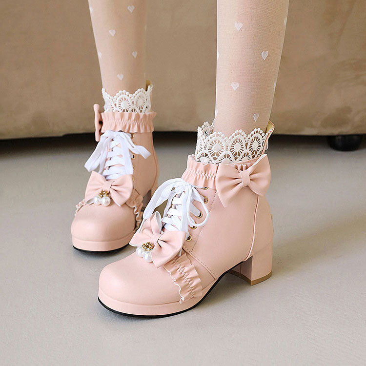 Lolita Flower Bow Boots SE22467