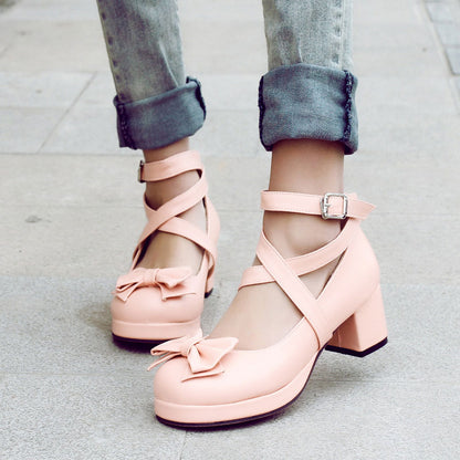 Lolita Bow Chunky Shoes SE22583