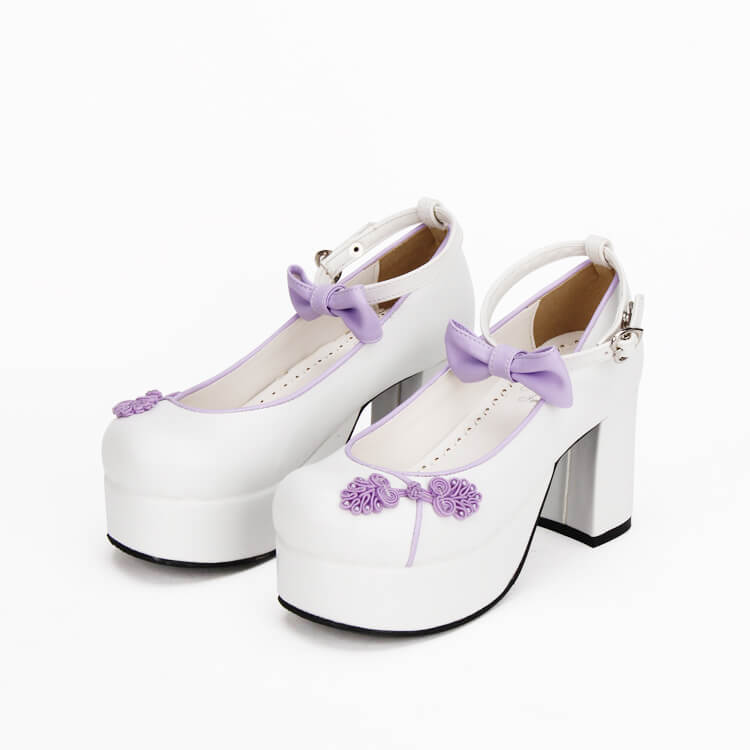 Lolita Bow Embroidered Shoes SE21650