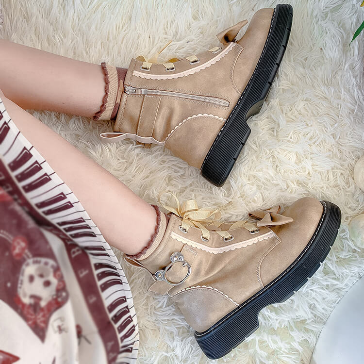 Lolita Bow Lace Boots SE21948