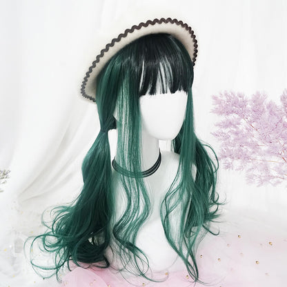 Lolita Cosplay Gradient Green Curly Wigs SE20631