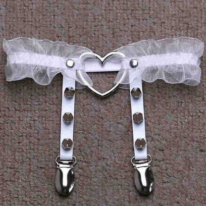 Love Lace Rivet Leg Garters SE21469