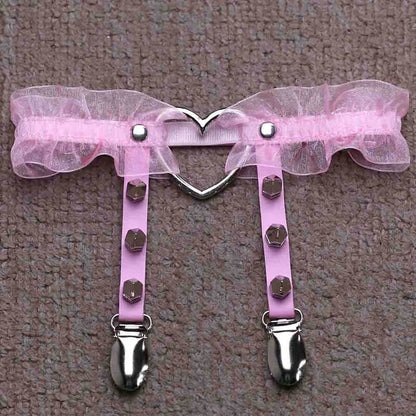 Love Lace Rivet Leg Garters SE21469