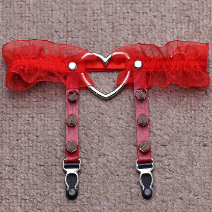 Love Lace Rivet Leg Garters SE21469
