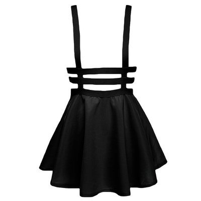 Black Harajuku Hollow-Out Braces Skirt SE6251