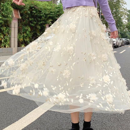 Mesh Flower Skirt SE21667