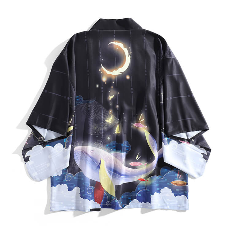 Moon Butterfly Whale Cardigan Kimono SE20842