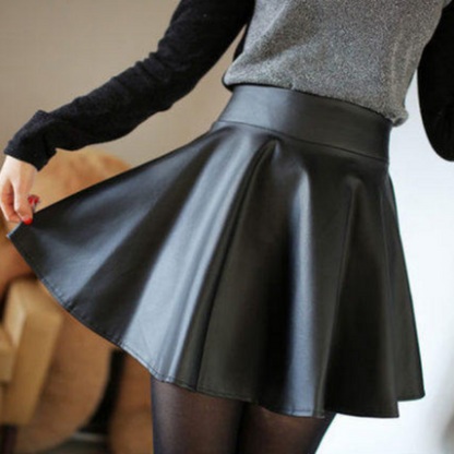 Black pu skirt SE9136