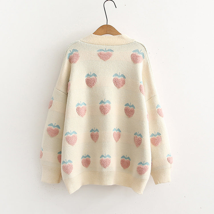 Strawberry Cardigan Sweater SE21995