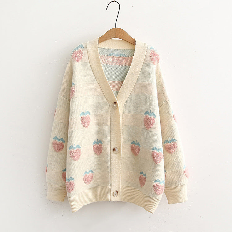 Strawberry Cardigan Sweater SE21995