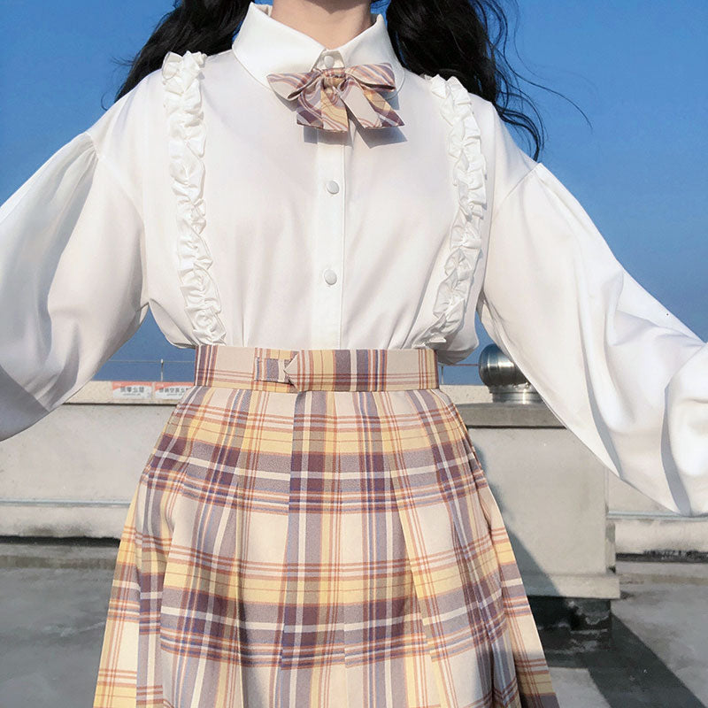 Lolita Shirt Pleated Skirt Set SE22345