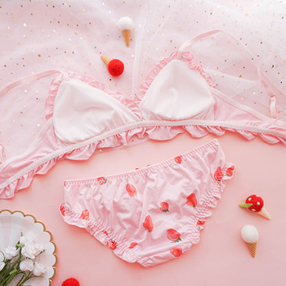 Cute Strawberry Bra Underwear Set SE20156