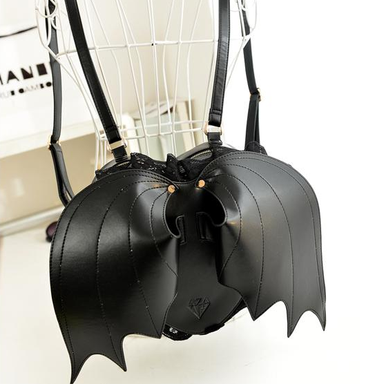 Black,Devil,Bat,Wings,Backpack, 