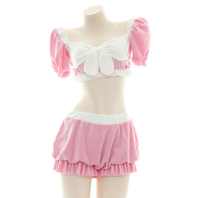 Pastel Plush Bow Lingerie Set SE22330