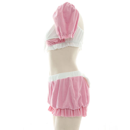 Pastel Plush Bow Lingerie Set SE22330