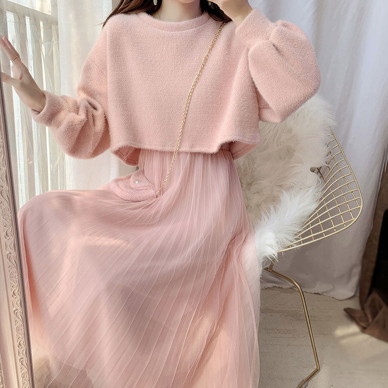 Pastel Sweater Dress Set SE22228