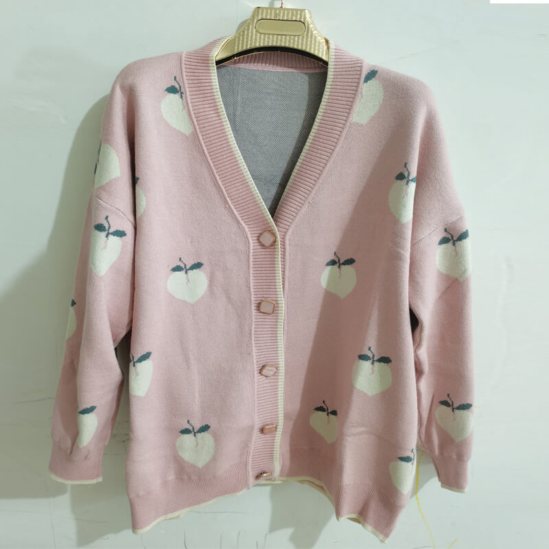 Peach Cardigan Sweater SE21750