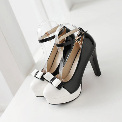 Pink Beige Bow Shoes SE21736