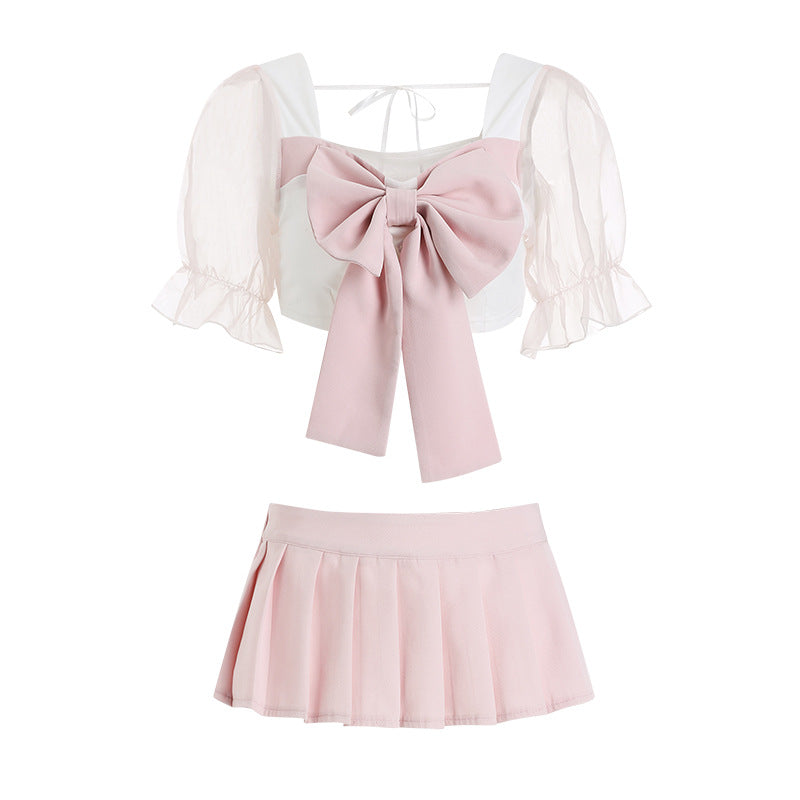 Pink Bow Uniform Skirt Set SE22143