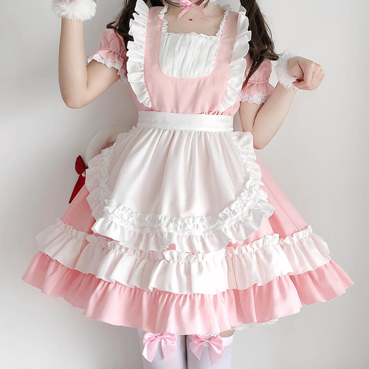 Pink Cat Lolita Maid Dress SE21661