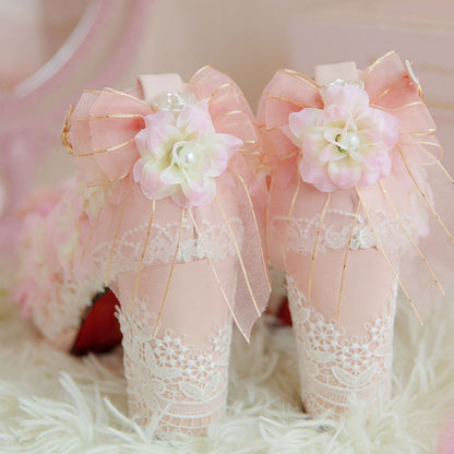 Pink Flower Lace Shoes SE22175