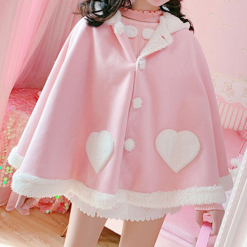 Pink Kawaii Wing Cape Coat SE22412