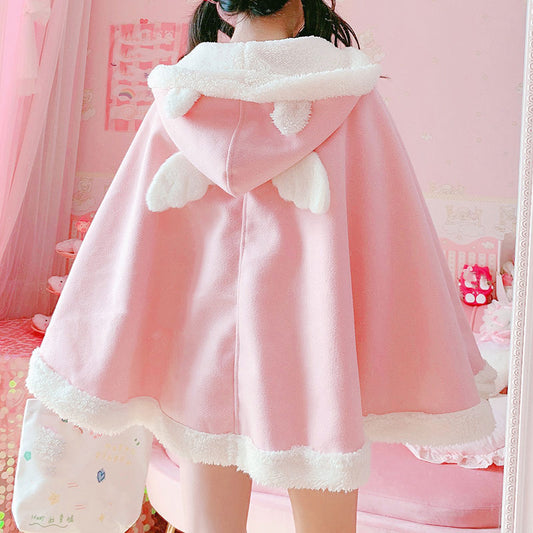 Pink Kawaii Wing Cape Coat SE22412