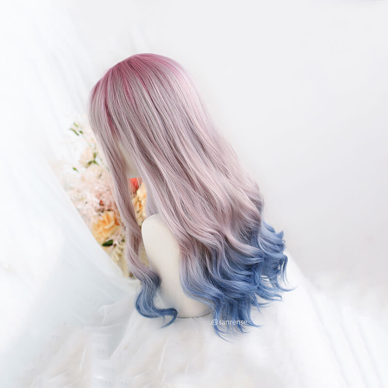 Pink Purple Blue Ombre Wig SE21411