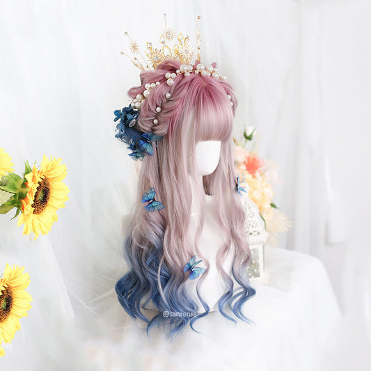 Pink Purple Blue Ombre Wig SE21411