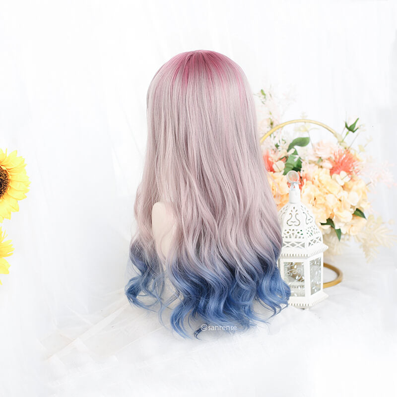 Pink Purple Blue Ombre Wig SE21411