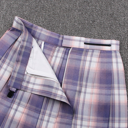 Pink Purple Pleated Skirt SE22083