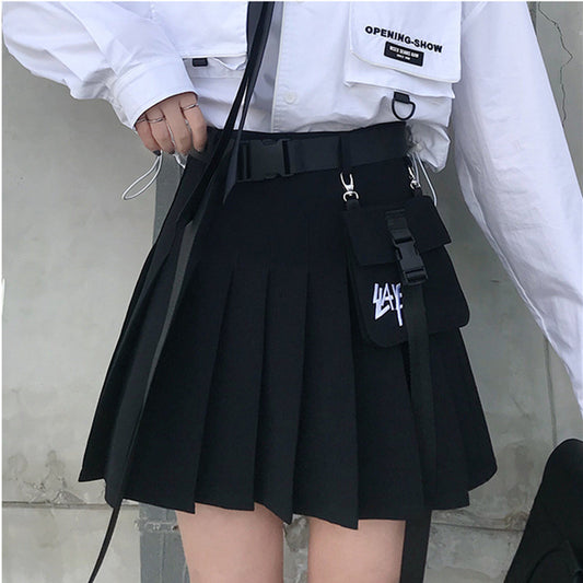 Pocket High Waist Pleated Skirt SE20339