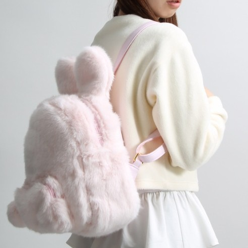 Harajuku kawaii cute sweet fashion bunny ears tail backpack schoolbag