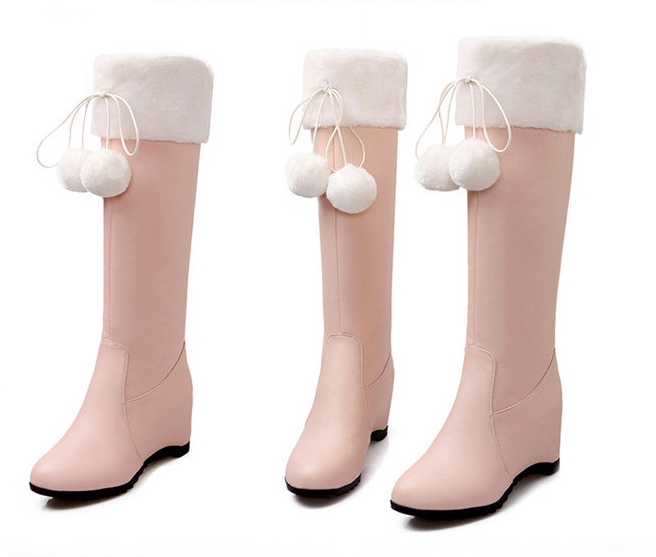 Pink/white Sweet Bow Heels Boots SE10741
