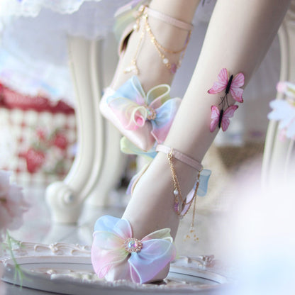 Rainbow Bow Heels Shoes SE22575