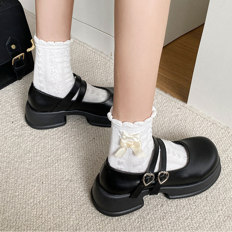 Retro Black Chunky Sole Japanese JK Shoes SE22591