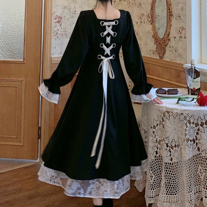 Retro Black Lace Dress SE21439